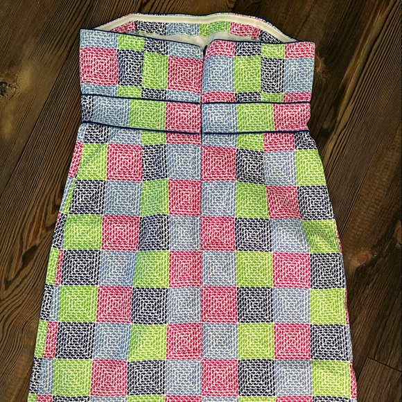 Vineyard Vines Aurora Patchwork Strapless Dress 8 - Picture 4 of 11